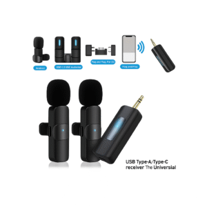 K11 Dual Mic 2-in-1 Wireless Lavalier Microphone for Android Type C and iPhone